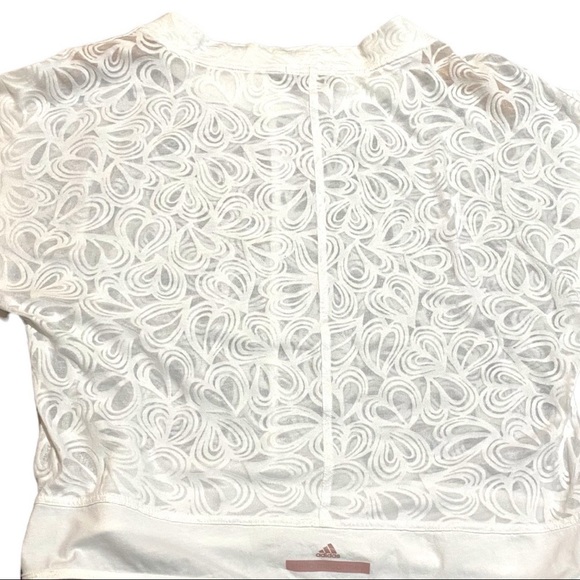 Adidas by Stella McCartney Heart Bateau Neckline Top In White Size Small - Picture 1 of 5